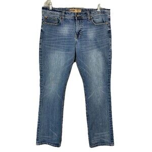 Seven7 Men 30 Jeans Straight Fit Medium Wash Stretch Denim Y2K Throwback Blue